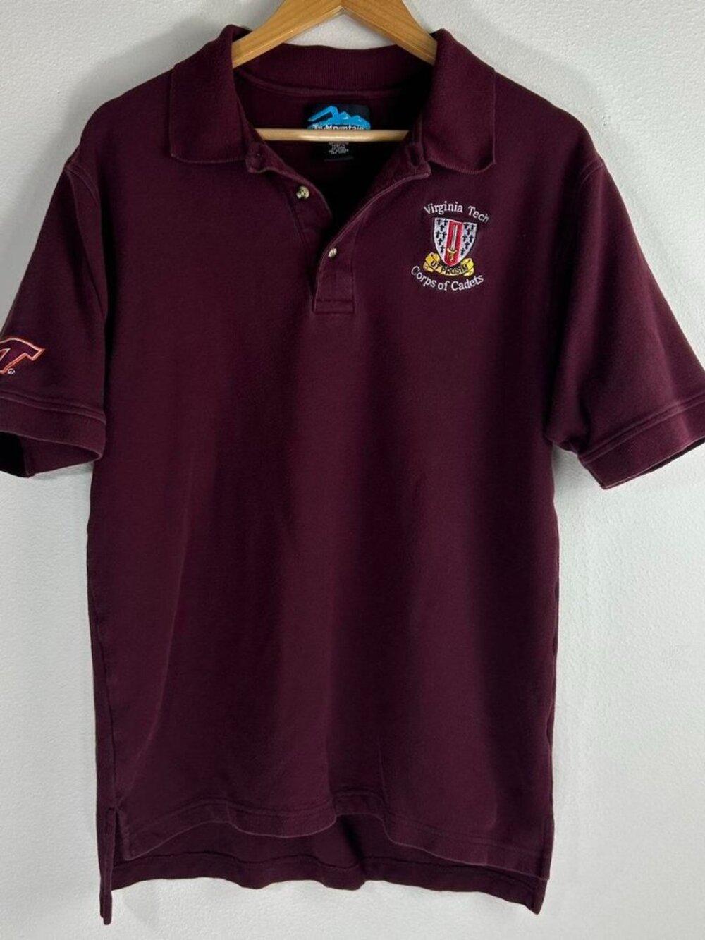 Virginia Tech Corps of Cadets Tri-Mountain Polo. Size M